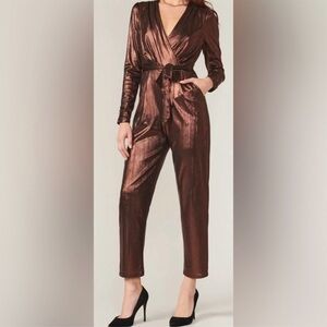 Adelyn Rae Lexi Metallic Jumpsuit Size M GUC